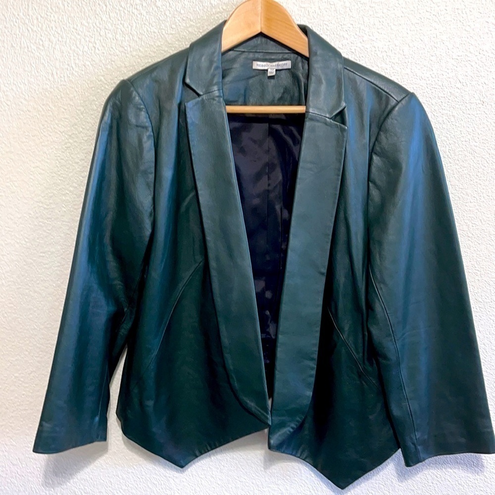 Rebecca Minkoff Emerald Green Leather Jacket
